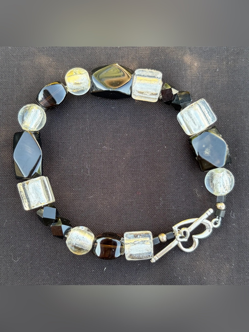 Onyx, Crystal .925 Artisan Hand Crafted Bracelet